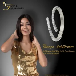 GoldDream Gold Ring Gr.54 Line Zirkonia weiß 333er Weißgold GDR524J54