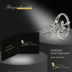 GoldDream Gold Ring Gr.58 Ranke Zirkonia 333er Weißgold GDR515J58