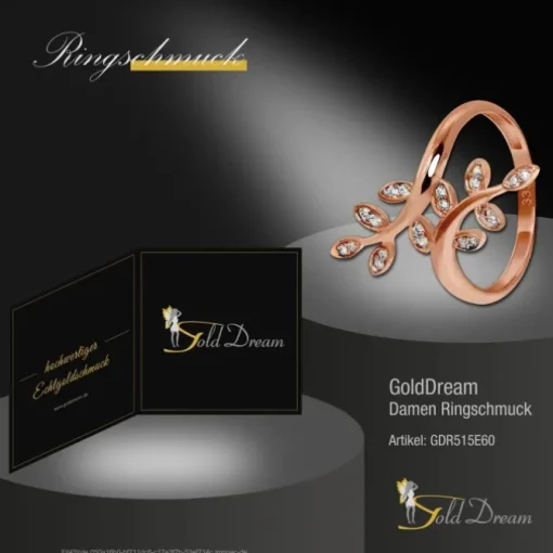 GoldDream Gold Ring Gr.60 Ranke Zirkonia 333er Rosegold GDR515E60