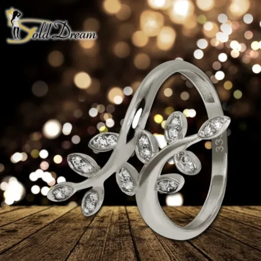 GoldDream Gold Ring Gr.58 Ranke Zirkonia 333er Weißgold GDR515J58