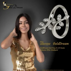 GoldDream Gold Ring Gr.58 Ranke Zirkonia 333er Weißgold GDR515J58