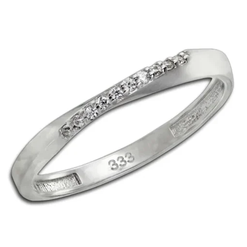 GoldDream Gold Ring Gr.54 Swing Zirkonia weiß 333er Weißgold GDR523J54