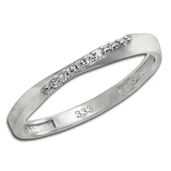 GoldDream Gold Ring Gr.56 Swing Zirkonia weiß 333er Weißgold GDR523J56
