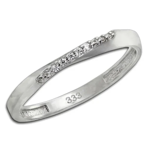 GoldDream Gold Ring Gr.56 Swing Zirkonia weiß 333er Weißgold GDR523J56