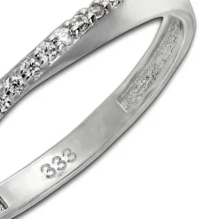 GoldDream Gold Ring Gr.60 Swing Zirkonia weiß 333er Weißgold GDR523J60