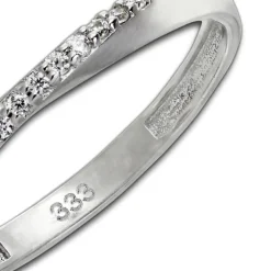 GoldDream Gold Ring Gr.58 Swing Zirkonia weiß 333er Weißgold GDR523J58