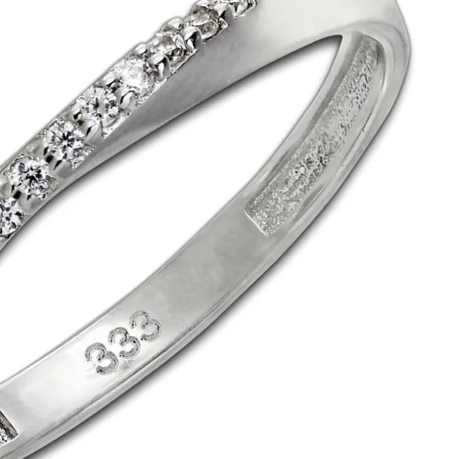 GoldDream Gold Ring Gr.60 Swing Zirkonia weiß 333er Weißgold GDR523J60