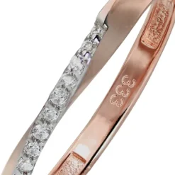 GoldDream Gold Ring Gr.60 Swing Zirkonia weiß 333er Roségold GDR523E60