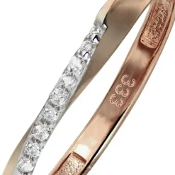 GoldDream Gold Ring Gr.54 Swing Zirkonia weiß 333er Roségold GDR523E54