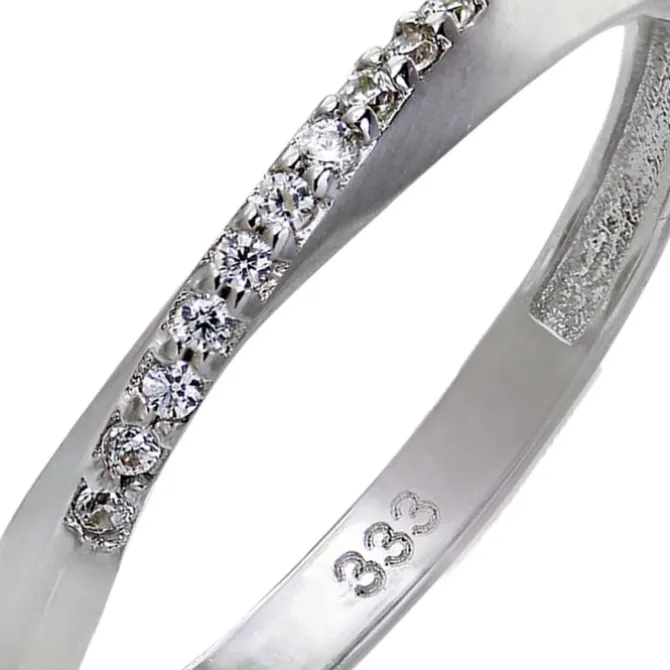 GoldDream Gold Ring Gr.60 Swing Zirkonia weiß 333er Weißgold GDR523J60