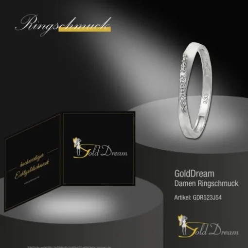 GoldDream Gold Ring Gr.54 Swing Zirkonia weiß 333er Weißgold GDR523J54