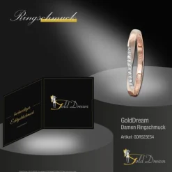 GoldDream Gold Ring Gr.54 Swing Zirkonia weiß 333er Roségold GDR523E54