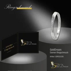 GoldDream Gold Ring Gr.58 Swing Zirkonia weiß 333er Weißgold GDR523J58