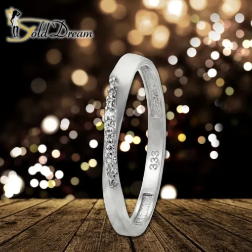 GoldDream Gold Ring Gr.54 Swing Zirkonia weiß 333er Weißgold GDR523J54