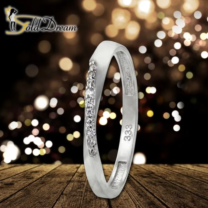 GoldDream Gold Ring Gr.60 Swing Zirkonia weiß 333er Weißgold GDR523J60