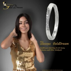 GoldDream Gold Ring Gr.60 Swing Zirkonia weiß 333er Weißgold GDR523J60