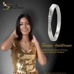 GoldDream Gold Ring Gr.56 Swing Zirkonia weiß 333er Weißgold GDR523J56