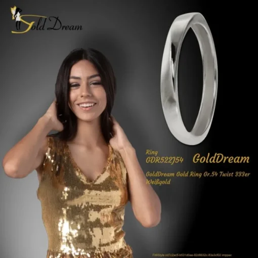 GoldDream Gold Ring Gr.54 Twist 333er Weißgold GDR522J54