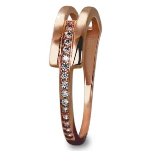 GoldDream Gold Ring Gr.54 Zirkonia weiß 333er Rosegold GDR526E54