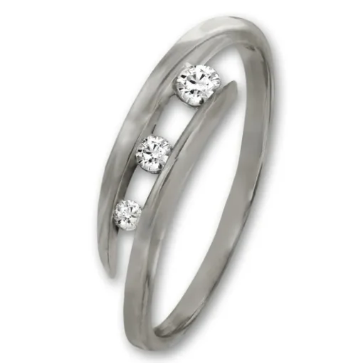 GoldDream Gold Ring Gr.54 Zirkonia weiß 333er Weißgold GDR529J54