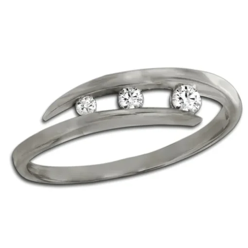 GoldDream Gold Ring Gr.54 Zirkonia weiß 333er Weißgold GDR529J54