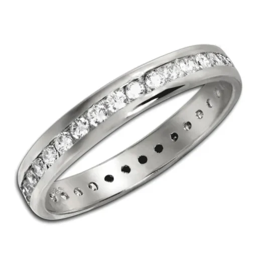 GoldDream Gold Ring Gr.54 Zirkonia weiß 333er Weißgold GDR520J54