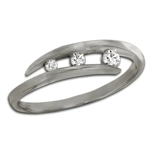 GoldDream Gold Ring Gr.58 Zirkonia weiß 333er Weißgold GDR529J58