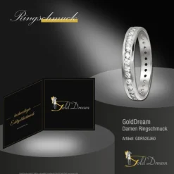 GoldDream Gold Ring Gr.60 Zirkonia weiß 333er Weißgold GDR520J60
