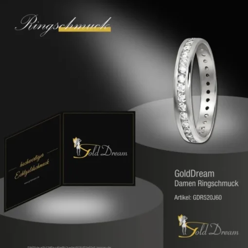 GoldDream Gold Ring Gr.60 Zirkonia weiß 333er Weißgold GDR520J60