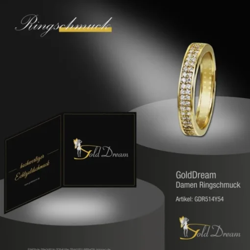 GoldDream Gold Ring Gr.54 Zirkonia weiß 333er Gelbgold GDR514Y54