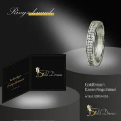 GoldDream Gold Ring Gr.58 Zirkonia weiß 333er Weißgold GDR514J58