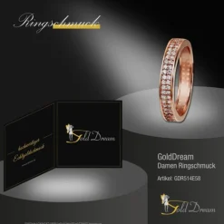 GoldDream Gold Ring Gr.58 Zirkonia weiß 333er Rosegold GDR514E58