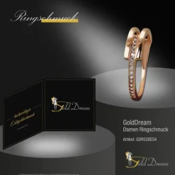 GoldDream Gold Ring Gr.54 Zirkonia weiß 333er Rosegold GDR526E54