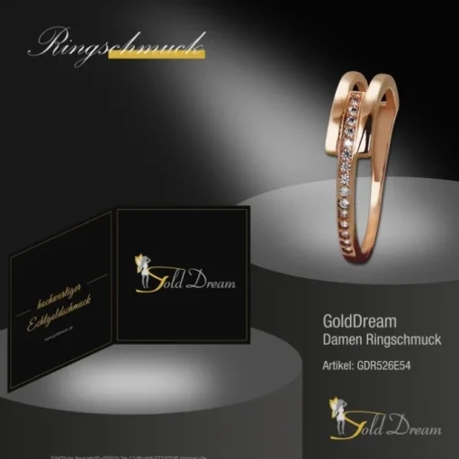 GoldDream Gold Ring Gr.54 Zirkonia weiß 333er Rosegold GDR526E54