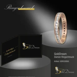 GoldDream Gold Ring Gr.60 Zirkonia weiß 333er Roségold GDR520E60