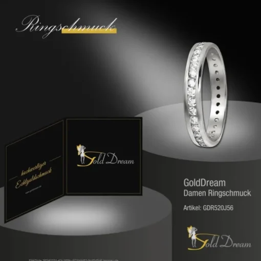 GoldDream Gold Ring Gr.56 Zirkonia weiß 333er Weißgold GDR520J56