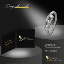 GoldDream Gold Ring Gr.58 Zirkonia weiß 333er Weißgold GDR529J58