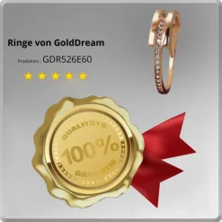 GoldDream Gold Ring Gr.60 Zirkonia weiß 333er Rosegold GDR526E60