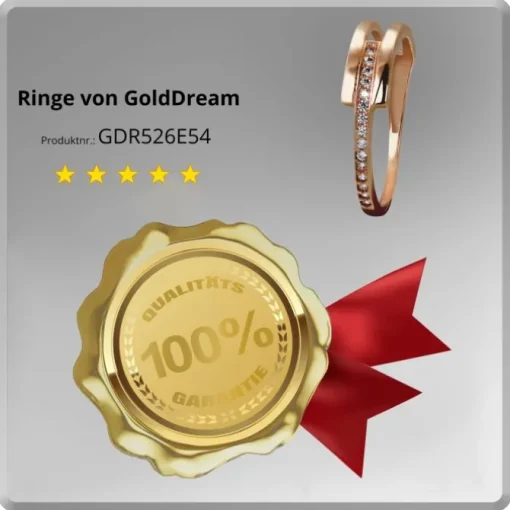 GoldDream Gold Ring Gr.54 Zirkonia weiß 333er Rosegold GDR526E54