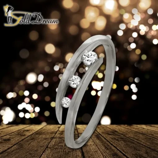 GoldDream Gold Ring Gr.54 Zirkonia weiß 333er Weißgold GDR529J54