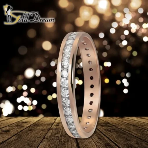 GoldDream Gold Ring Gr.54 Zirkonia weiß 333er Roségold GDR520E54