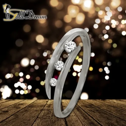 GoldDream Gold Ring Gr.58 Zirkonia weiß 333er Weißgold GDR529J58