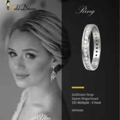 GoldDream Gold Ring Gr.60 Zirkonia weiß 333er Weißgold GDR520J60