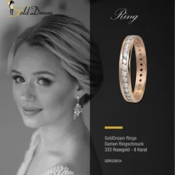 GoldDream Gold Ring Gr.54 Zirkonia weiß 333er Roségold GDR520E54