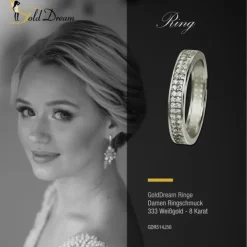 GoldDream Gold Ring Gr.56 Zirkonia weiß 333er Weißgold GDR514J56