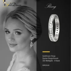 GoldDream Gold Ring Gr.56 Zirkonia weiß 333er Weißgold GDR520J56