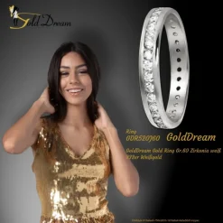 GoldDream Gold Ring Gr.60 Zirkonia weiß 333er Weißgold GDR520J60