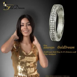 GoldDream Gold Ring Gr.54 Zirkonia weiß 333er Weißgold GDR514J54