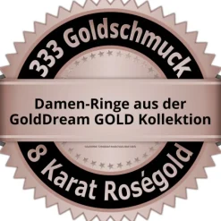GoldDream Gold Ring Gr.54 Zirkonia weiß 333er Roségold GDR520E54