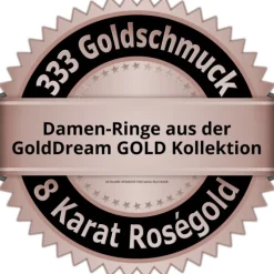 GoldDream Gold Ring Gr.56 Zirkonia weiß 333er Roségold GDR520E56